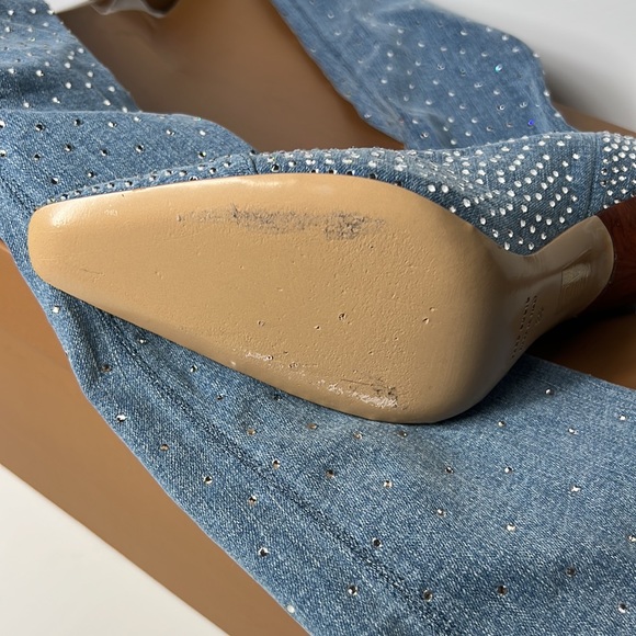 GIA BORGHINI x RHW for FWRD Denim Crystal Boot in Medium Denim 39 - Picture 10 of 10